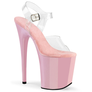 20CM / 8 pollici tomaia in PVC moda donna cinturino alla caviglia sandali piattaforma partito <span class=keywords><strong>tacchi</strong></span> alti scarpe Pole dance scarpe - Product Image 1