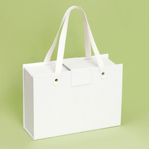 Luxury <b>Black</b> Collapsible Wig Hat Clothing Gift Box Folding Magnetic Closure with Ribbon Handle Custom Logo for Packaging - Product Image 5