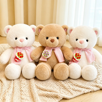 Divers Grands Ours en Peluche Mignons avec Cœur Brodé, Jouet Doux en Peluche, Poupée Ours, Cadeau Saint-Valentin Anniversaire pour Petite Amie