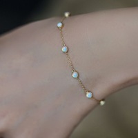 Bracelets en argent sterling 925 plaqué or 18 carats avec opale de feu, style européen, bracelets en opale argentée pour un cadeau de la Saint-Valentin