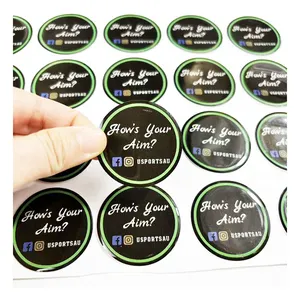 Waterproof 3D Raised Business Rectangle Round Shape Epoxy Resin Clear Domed Die cut Custom Stickers