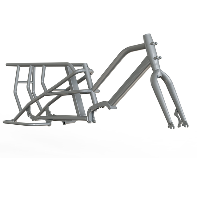 Verified Golden Supplier 17" Inch 6061 Aluminum Alloy Family E Bicycle Frame Mid Motor Electric Cargo Bike Frame