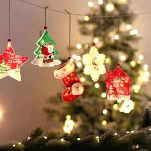 Décoration de Noël moderne en plastique, pendentif lumineux de 12 cm, décoration d'intérieur - Product Image 2