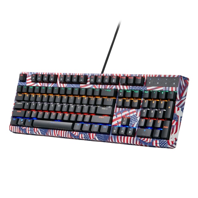 Camouflage Color Custom Layout Wired 104 Keys Red Switch Colorful Rgb Mechanical Gaming Keyboard Rgb Backlight