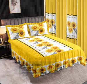 Listo para Enviar: Juego de 7 Piezas de Cubrecama Acolchado Tamaño King con Cortinas, Cubrecama de Lujo, Juego de Sábanas, Precio al por Mayor - Product Image 2