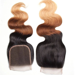 Ingrosso Ciocche di Capelli Umani Vergini Remy 100% Colore Piano 4/27 con <span class=keywords><strong>Set</strong></span> di Chiusura - Product Image 4