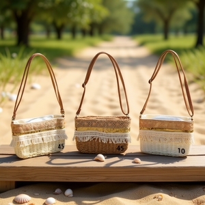 Borsa a Tracolla BOLSOS in Pizzo con Paillettes e Frange in Cotone, Tracolla in PU, 26x17cm - Product Image 3