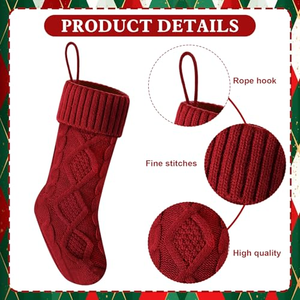 2026 Custom Wholesale Logo Xmas Gift Large <b>Cheap</b> Knit Gift Bulk Red <b>Christmas</b> Embroidered <b>Stocking</b> - Product Image 3