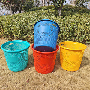 Laundry <b>Basket</b> Round Plastic <b>Stackable</b> Storage <b>Basket</b> For Clothes Organizer Household Use - Product Image 3
