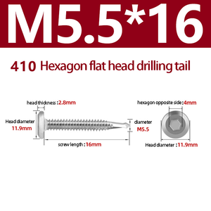 410 a croce in acciaio inossidabile con testa a incasso a vite autoforante a testa tonda a coda di rondine autoforante M3. 5 - M6.3 - Product Image 6