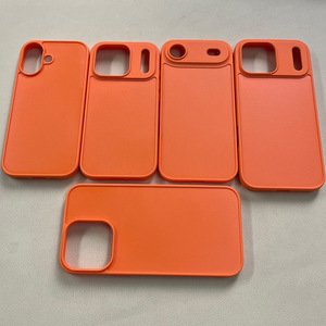 Coque de téléphone orange à rainures pour iPhone 17 Pro Max, en matériau bicomposant TPU PC époxy à rainures, compatible Apple - Product Image 1