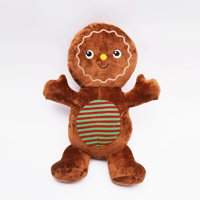 Jouet en peluche homme en pain d'épice de Noël avec détails brodés, poupée en peluche pour décoration de vacances