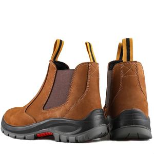Nubuck Leather PU &amp; Rubber Outsole No <strong>Lace</strong> Work Boots Waterproof slip Resistant Men Steel Toe Safety <strong>Shoes</strong> Worker - Product Image 6