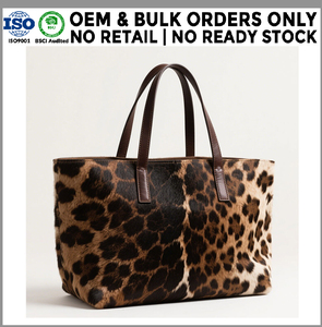 Borsa Tote in <span class=keywords><strong>Vera</strong></span> <span class=keywords><strong>Pelle</strong></span> di Vacchetta con Stampa Animale, Spaziosa e Casual, Personalizzabile dal Produttore - Product Image 1