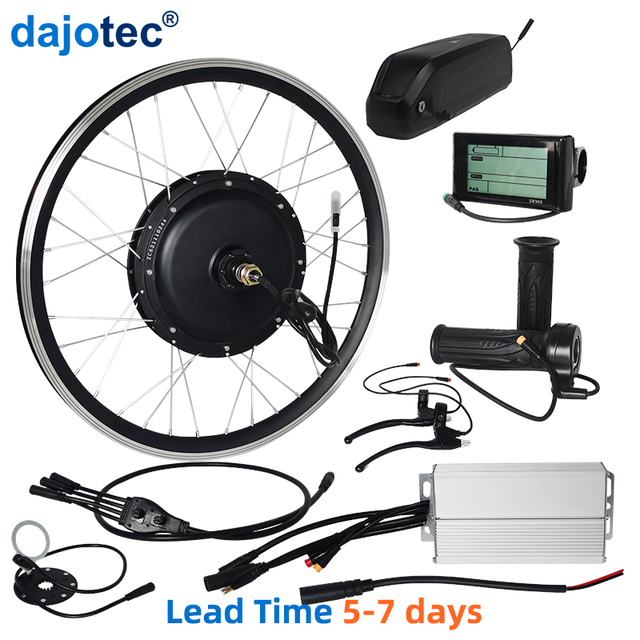 High Speed Ebike Wheel Hub Motor 48v 1000w 1500w 2000w Electric Bike Conversion Kit with Battery