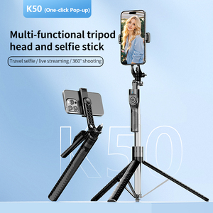 Trípode de plástico plegable <span class=keywords><strong>profesional</strong></span> K50 de 1,9 m, rotación de 360 grados, cardán de tiro panorámico, palo de Selfie, vídeo <span class=keywords><strong>para</strong></span> teléfono móvil - Product Image 2
