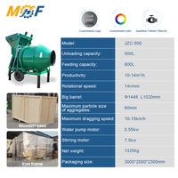 MHF Bétonnière portable JZC 500L sur mesure, gain de place, 7,5 kW, installation simple, pour le mélange de ciment, construction de villas et de ensembles de maisons