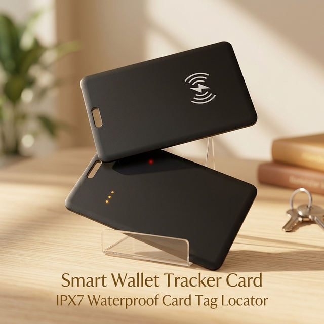 Waterproof Rechargeable Wallet Tracker Card for Item Locator & Passport Finder Compatible for Find My IOS Alerts Smart Tag