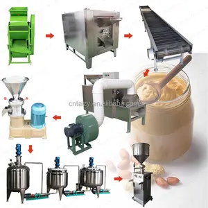 South Africa Small Scale Almond Roaster Production Line Cashew Nut Butter Making Machine Manufacturing Peanut Butter Plant