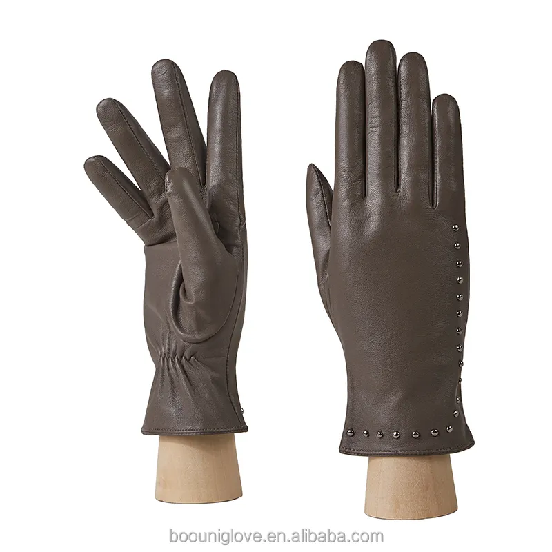 Personalizzazione disponibile guanti e guanti in pelle di montone con anilina colorata classica da donna dalla cina