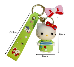 Portachiavi con Ciondolo 3D in Gomma a Forma di Gatto Cartone Animato, Moschettone Personalizzato Impermeabile Leggero, Adorabile Decorazione per Borsa e Chiavi Auto - Product Image 1