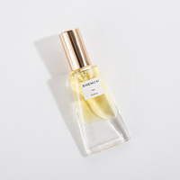 Flacon de parfum en verre transparent de luxe exquis de 15 ml avec vaporisateur, impression sérigraphique, logo personnalisable, boîte d'emballage