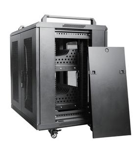 Armoire de charge USB 16 ports 48 USB avec porte ventilée en verre pour ordinateurs portables et tablettes, profondeur 600 mm, produit en stock - Product Image 3