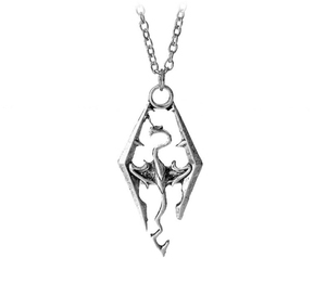 Collier Pendentif Dinosaure Vintage ZRM Fashion, Pendentifs Dragon Skyrim <span class=keywords><strong>Elder</strong></span> Scrolls, Bijoux en Alliage de Zinc pour Hommes et Femmes - Product Image 1