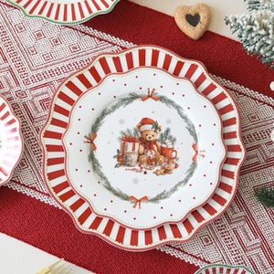 <span class=keywords><strong>Assiette</strong></span> en céramique Lelyi motif ours mignon, série Noël, pour la maison et la restauration, vente en gros, cadeaux de Noël - Product Image 4