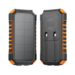 Solar Panel Powerbanks Waterproof Wireless Charging Portable Fast Charging Mobile Phone Charger 20000mAh Solar Power Bank