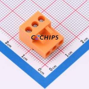 MXHT396K-3.96-03P-OE01-Cu-S-A Plug-in Terminal Block P=3.96mm Connector Screw Fixing 1x3P 3.96mm Orange - Product Image 1