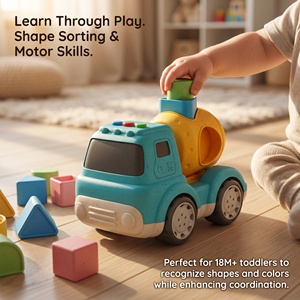 <span class=keywords><strong>Camion</strong></span> inertiel en paille de blé Zhorya, voiture à rétrofriction, blocs de construction, tri de formes, mini <span class=keywords><strong>camion</strong></span> coulissant de <span class=keywords><strong>dessin</strong></span> <span class=keywords><strong>animé</strong></span> avec lumière et musique - Product Image 3