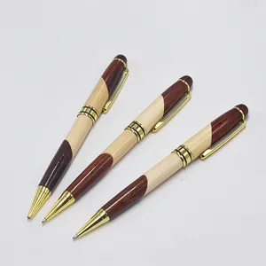 Fabrika toptan kalemler yüksek kalite çok renkli gül ağacı akçaağaç ahşap tükenmez kalem kalem kitleri kaliteli