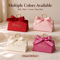 Boîte cadeau triangulaire pour fleurs, bonbons, mariage, Saint-Valentin, anniversaire, fête, avec ruban