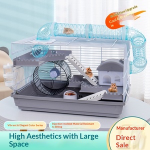 Gabbia per <span class=keywords><strong>criceti</strong></span> grande in plastica da 47 cm, set completo di <span class=keywords><strong>accessori</strong></span> per <span class=keywords><strong>criceti</strong></span>, villa a uno o due piani per orsi dorati. - Product Image 4