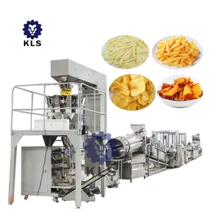KLS — ligne de production de puces, pommes de terre entièrement automatique, équipement de traitement des frites, petite taille,