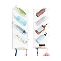 Acrylic Floating Shelves,Bathroom Shower Shelf,No Drill No Damage Wall  Mounted,Clear Invisible,Renter Friendly Shelves Can Be Used in Bedroom