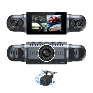 Dash Cam Caméra de tableau de bord avant et arrière à l'intérieur 4CH pour voitures 1080P Triple Dashcam avec enregistrement en boucle G-Sensor 24H Parking Monitor - Product Image 2