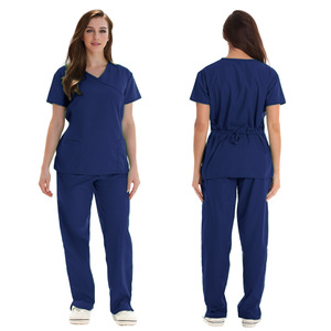 Women's Short Sleeve Stretch Scrub Suit Set Moisture Wicking Hospital Uniforms For Medical Beauty Use - Product Image 4