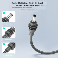 Câble d'alimentation miniature DC 5,5x2,1 mm, cordon de remplacement 18AWG pour appareils 12V, 1m 1,5m, extrémités en fil étamé, gaine en PVC gris