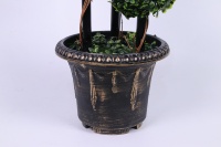 Arbre topiaire artificiel en buis à 3 boules, faux bonsaï en pot pour la décoration intérieure et extérieure de la maison, du bureau, du patio et du jardin