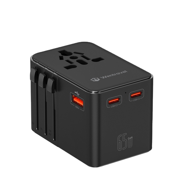 Wontravel Fast Charge 65W Travel Adapters GaN Universal World Travel Power Adapter Wall Plug Socket