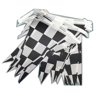 Drapeau de guirlande Joyeux Anniversaire personnalisé avec logo imprimé, 14cm x 21cm, 1440dpi, en polyester, impression numérique, avec œillets et pinces de suspension