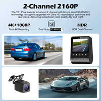 Cámara para Auto con Grabación en Bucle 4K Delantera y 1080P Trasera, Pantalla IPS, DVR con WIFI 5.8G, GPS y Supercondensador Integrado