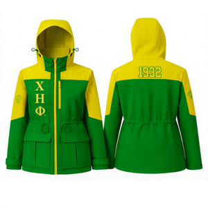 Chaqueta Impermeable Chi Eta Phi CEPhi Sorority, Chaqueta Deportiva con Capucha, Chaqueta Impermeable de Alta Calidad para Mujer - Product Image 1