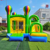 Château gonflable commercial en PVC portable, toboggan aquatique et sec combiné, double piste, pour extérieur, divertissement et fêtes