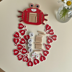 Creative Wooden Crab Math Toy Multifunctional Number Operation Learning Tool Educational Puzzle Game for Toddlers Kids - Product Image 1
