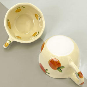 Tasses à café en céramique moulées à la main, mugs créatifs, tasses à petit-déjeuner aux fraises, tasses à jus et à lait - Product Image 3