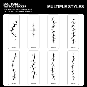 Visage d'Halloween Fausses Cicatrices Tatouages Temporaires Réalistes Usage Unique Peau Imperméable FX Sûr pour le <span class=keywords><strong>Maquillage</strong></span> d'<span class=keywords><strong>Horreur</strong></span> - Product Image 5