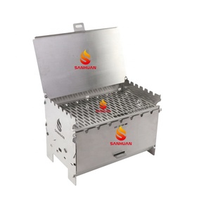 2023 Barbecue Portable en acier inoxydable de Style populaire gril de BBQ à charbon de bois de gaz pliable avec couvercle <span class=keywords><strong>Plancha</strong></span> <span class=keywords><strong>pour</strong></span> le <span class=keywords><strong>Camping</strong></span> extérieur - Product Image 4